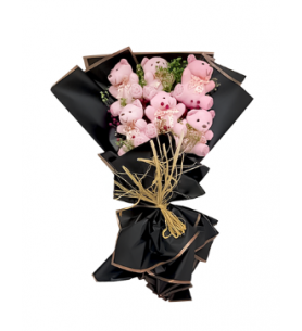 Pembe Ayıcık Buketi (~60 cm)